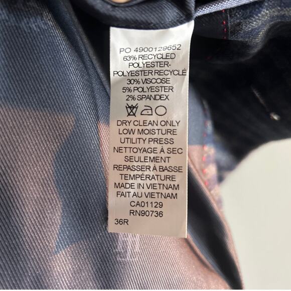 NWT Tommy Hilfiger Modern-Fit Blue Grey Check Sport Coat Blazer, Men’s 36R - Picture 4 of 9